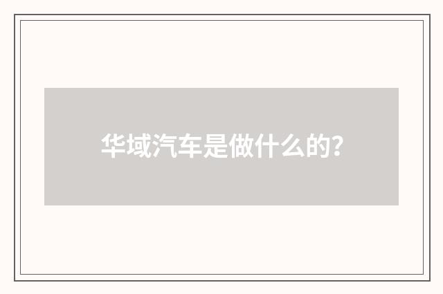 华域汽车是做什么的?