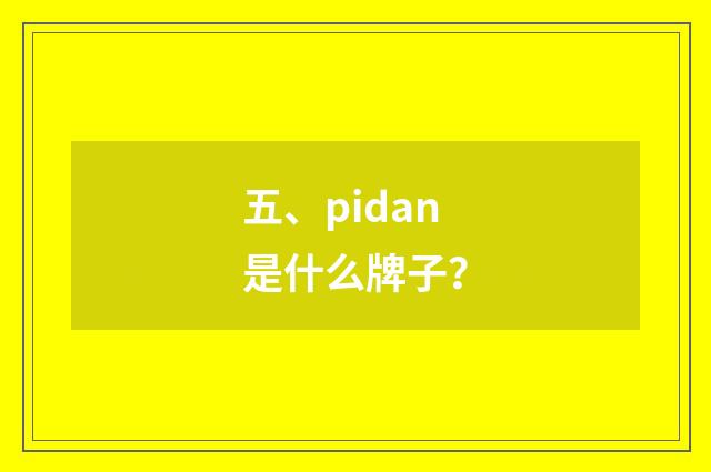 五、pidan是什么牌子？
