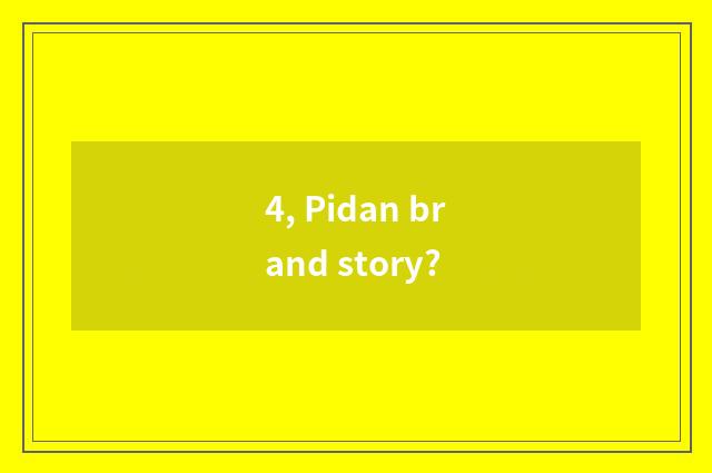 4, Pidan brand story?