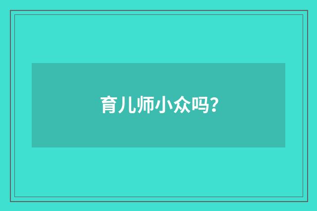 育儿师小众吗？