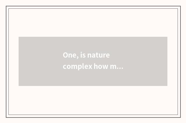 One, is nature complex how much is floor price?