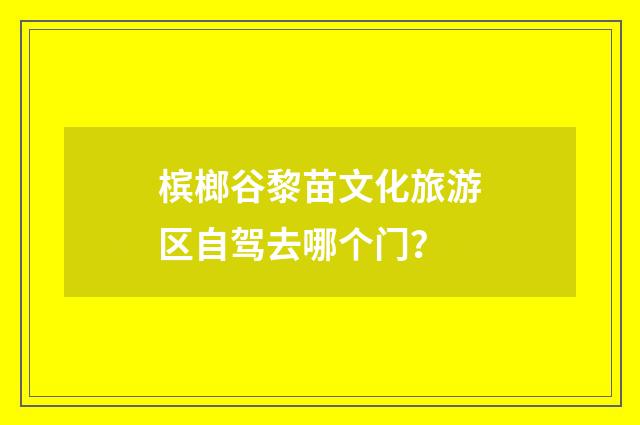 槟榔谷黎苗文化旅游区自驾去哪个门？