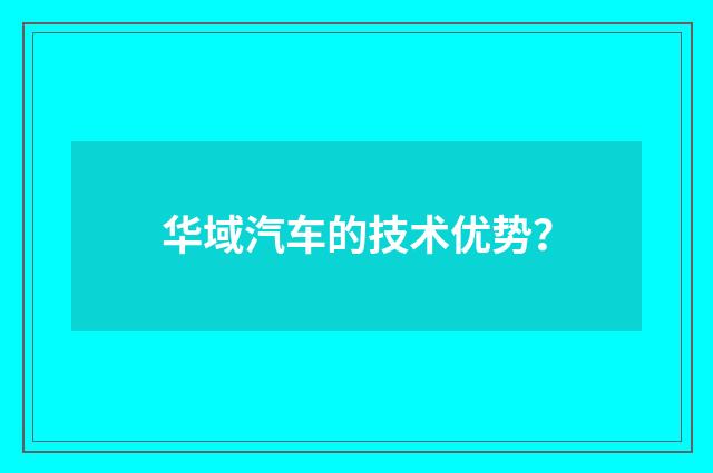 华域汽车的技术优势？