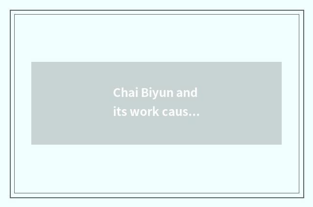 Chai Biyun and its work cause controversy