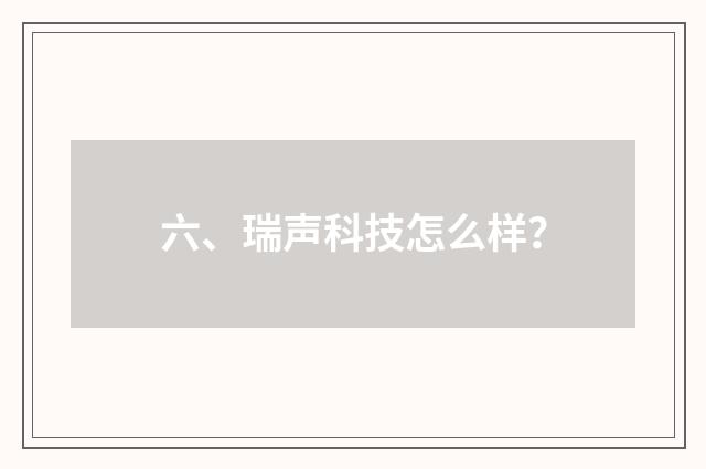 六、瑞声科技怎么样？
