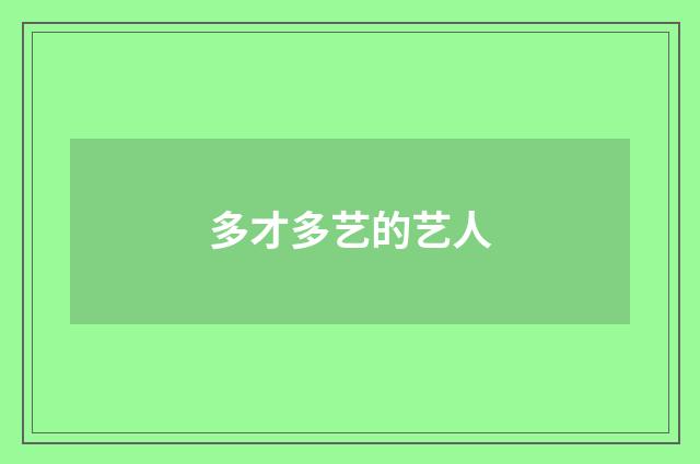 多才多艺的艺人