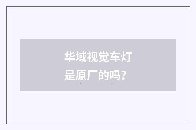 华域视觉车灯是原厂的吗？