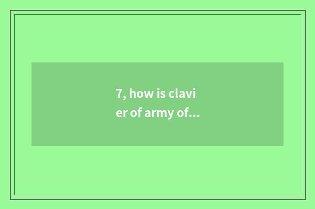 7, how is clavier of army of special type of stand-alone game delta operated?