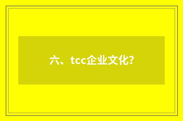 六、tcc企业文化？