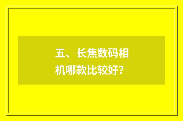 五、长焦数码相机哪款比较好?