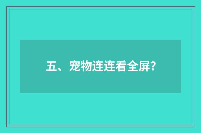 五、宠物连连看全屏？
