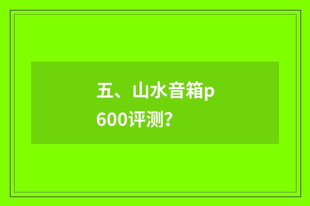 五、山水音箱p600评测？