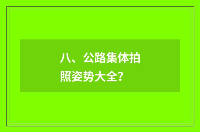八、公路集体拍照姿势大全?