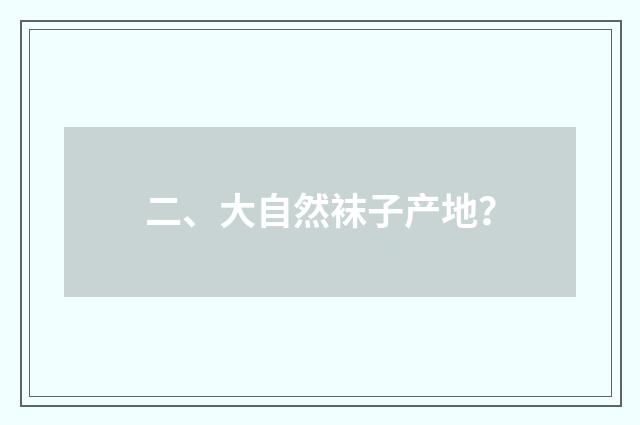 二、大自然袜子产地？