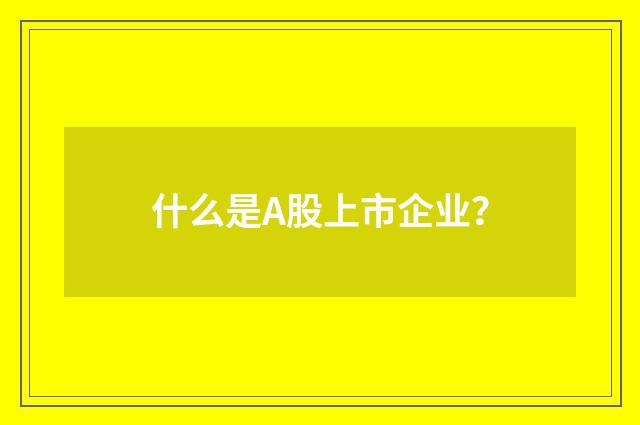什么是A股上市企业？