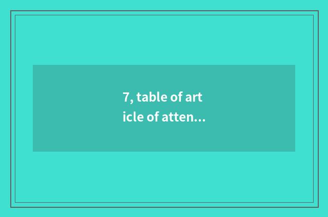 7, table of article of attention student mental health?