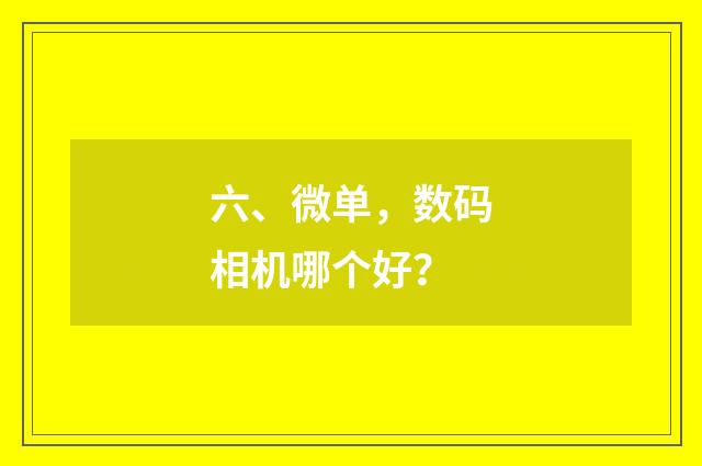 六、微单，数码相机哪个好？