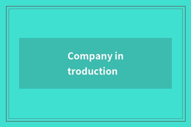 Company introduction
