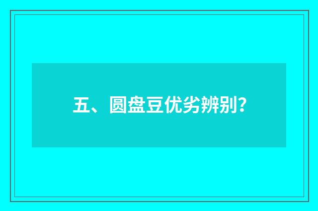 五、圆盘豆优劣辨别？