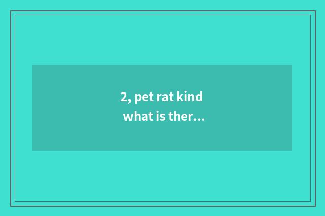 2, pet rat kind what is there?