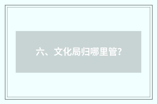 六、文化局归哪里管？