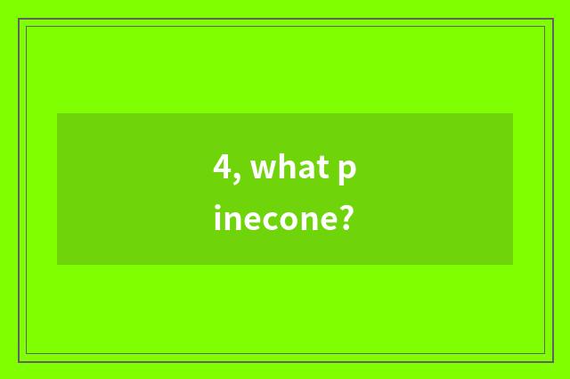 4, what pinecone?