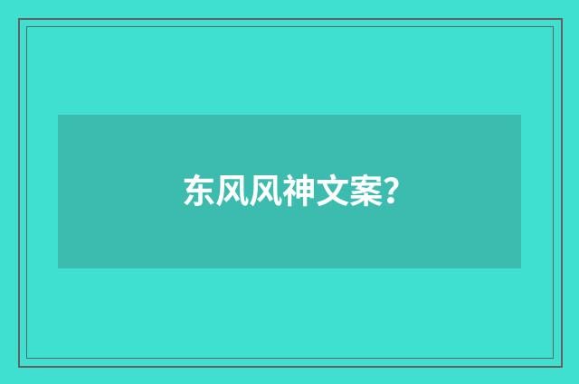 东风风神文案？