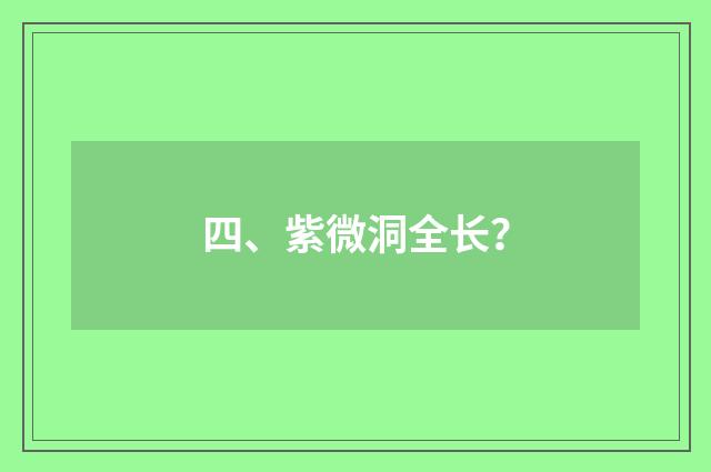 四、紫微洞全长？
