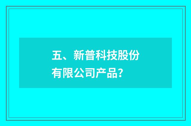 五、新普科技股份有限公司产品？