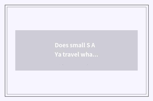 Does small S A Ya travel what does put together art call?