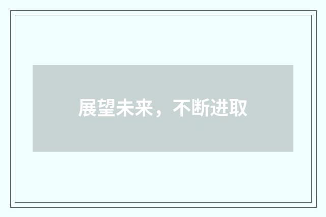 展望未来，不断进取