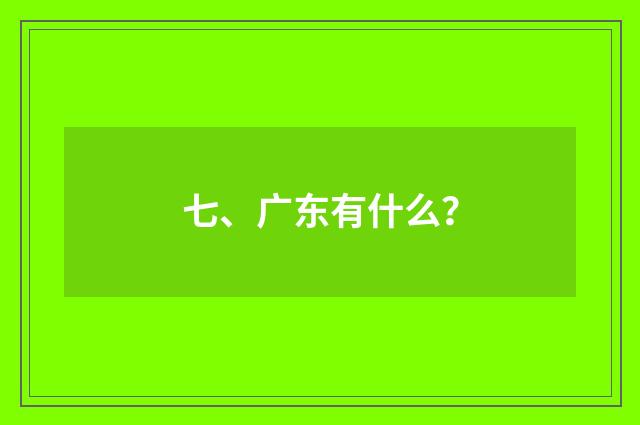 七、广东有什么？
