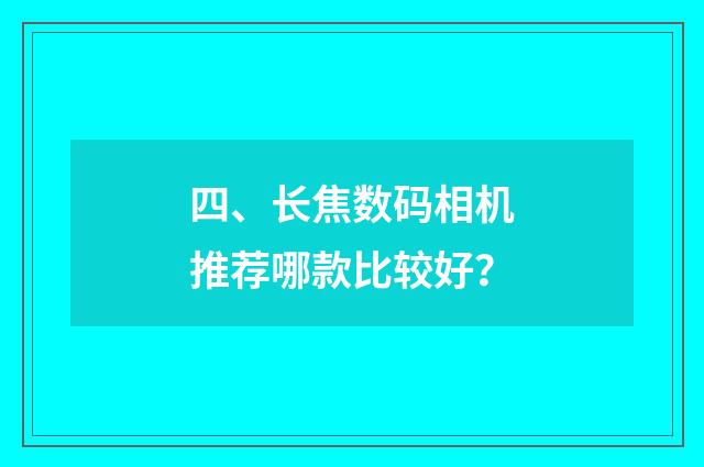 四、长焦数码相机推荐哪款比较好？