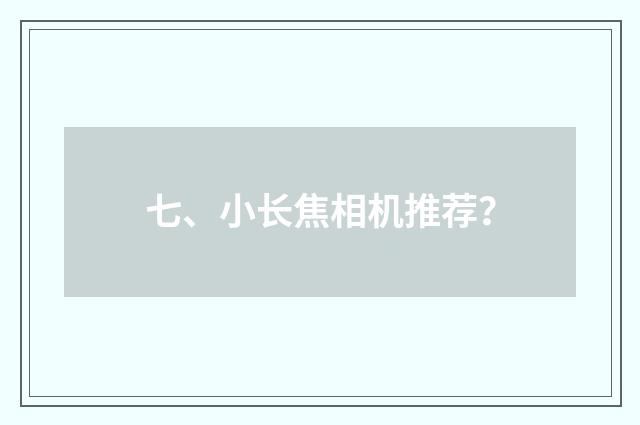 七、小长焦相机推荐？