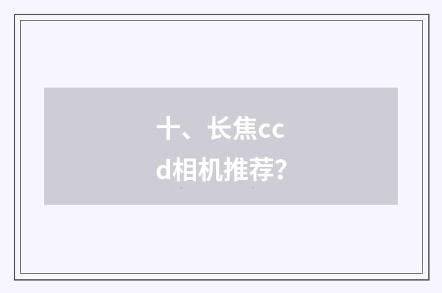 十、长焦ccd相机推荐？