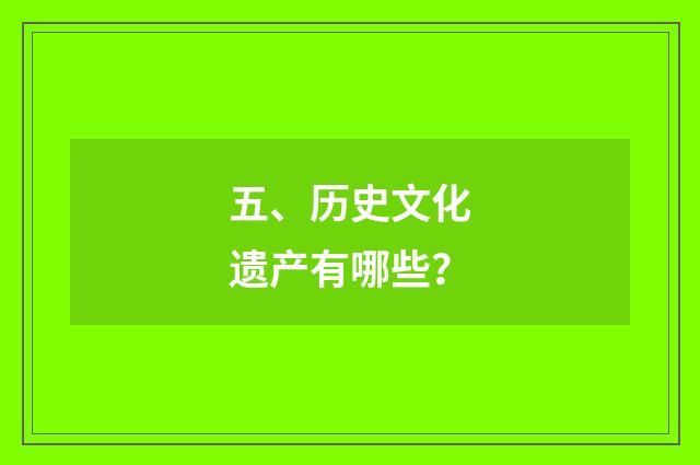 五、历史文化遗产有哪些？