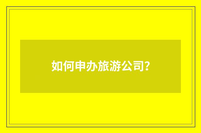 如何申办旅游公司？