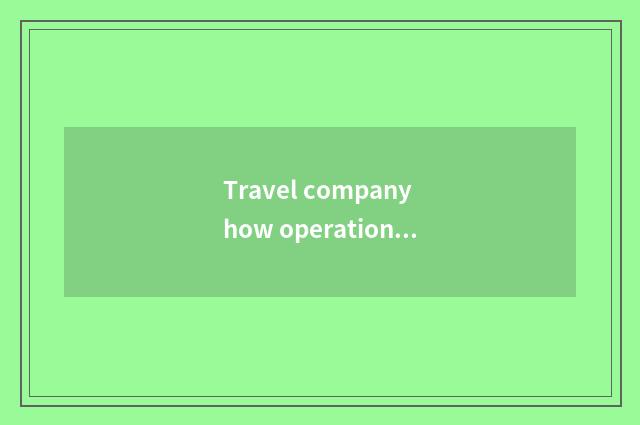 Travel company how operation?