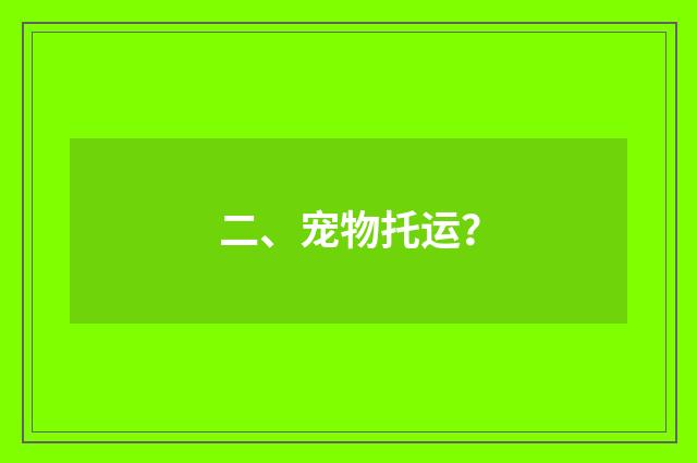 二、宠物托运？