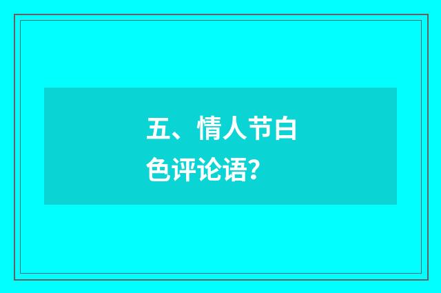 五、情人节白色评论语？