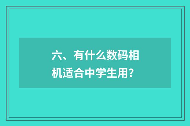 六、有什么数码相机适合中学生用？
