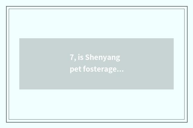 7, is Shenyang pet fosterage in? The pet ask sb to bring up one's child that nor