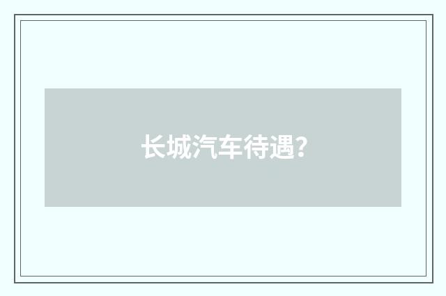 长城汽车待遇？