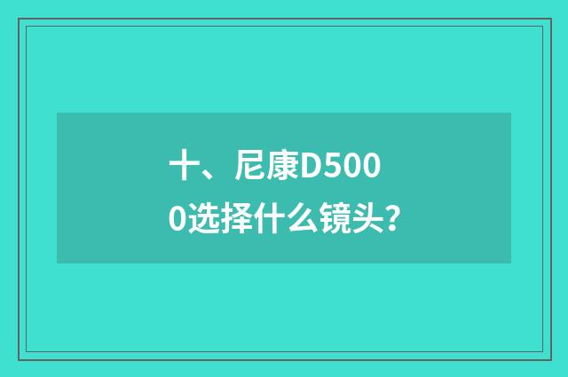 十、尼康D5000选择什么镜头？