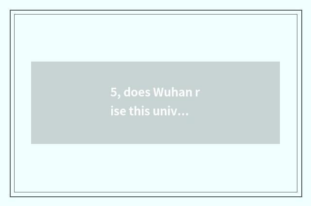 5, does Wuhan rise this university rank only?