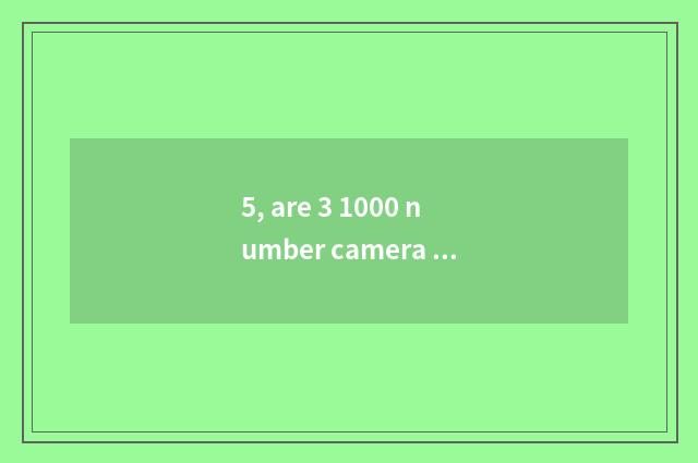 5, are 3 1000 number camera of the left and right sides recommended?