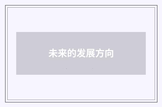 未来的发展方向