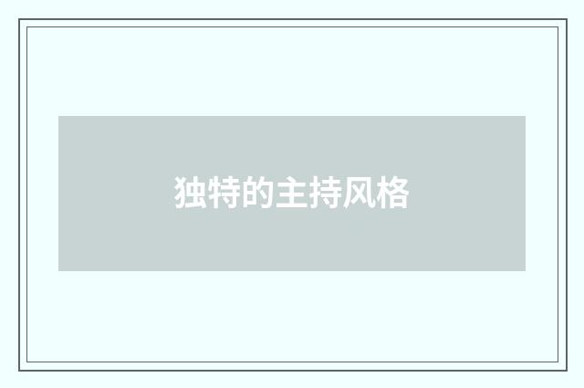 独特的主持风格