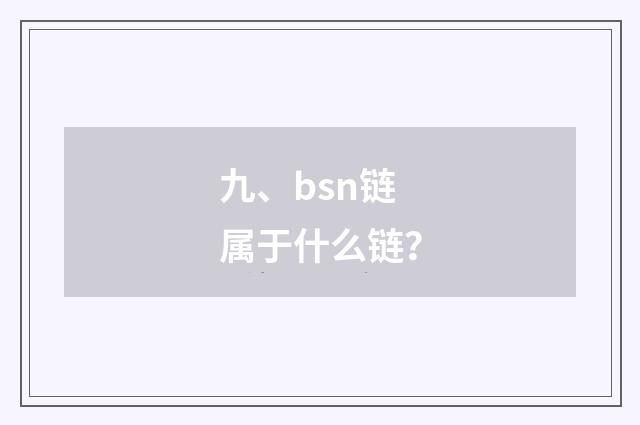 九、bsn链属于什么链？