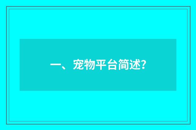 一、宠物平台简述？